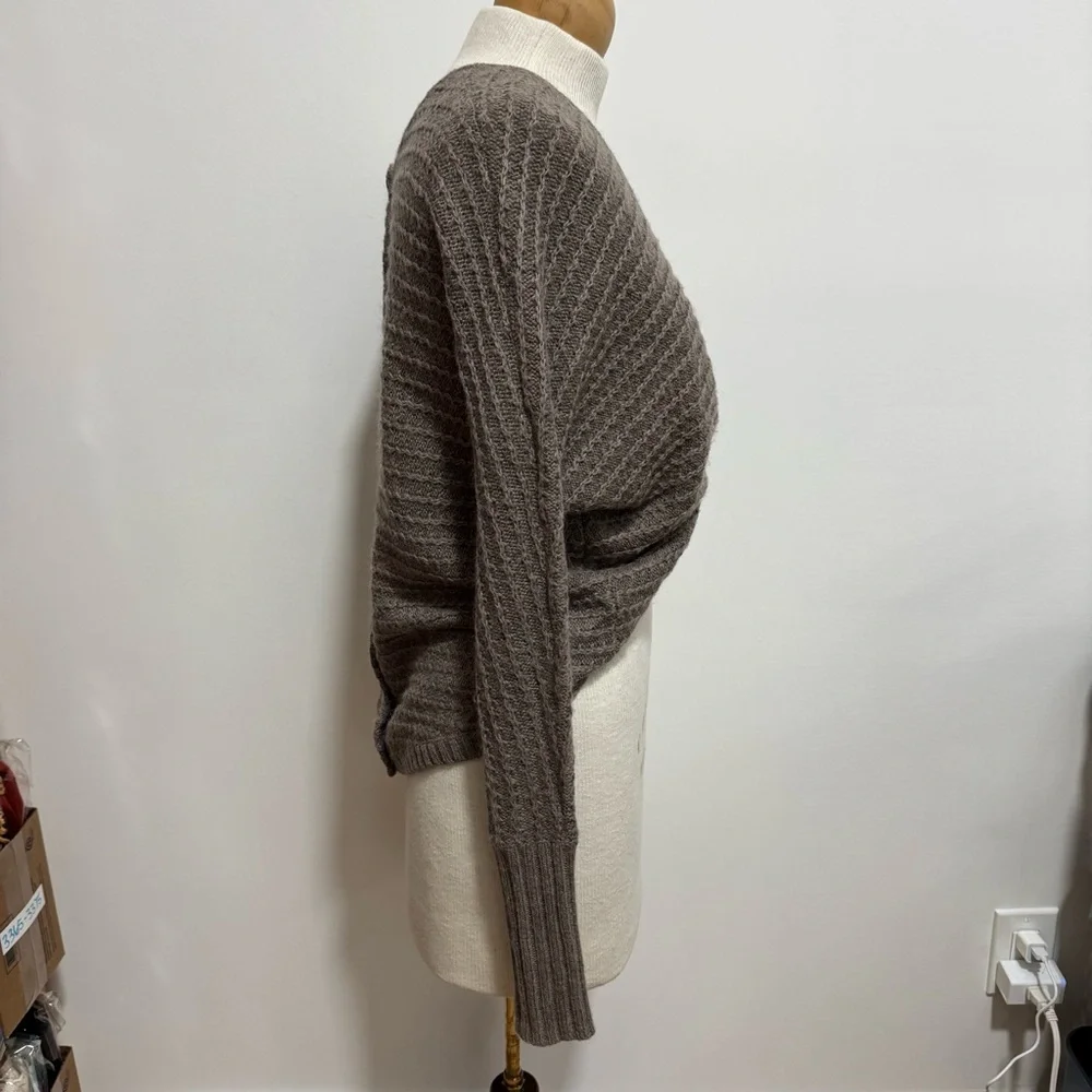 Vintage Moda International Reversible Sweater Women Medium Twist Button Wool Moh - Picture 8 of 13